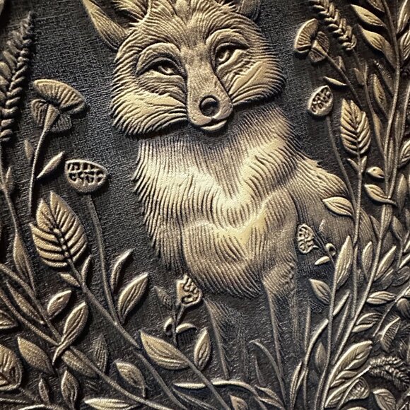 Handmade Fox Wall Art – 10.5” Laser Engraved Basswood Panel